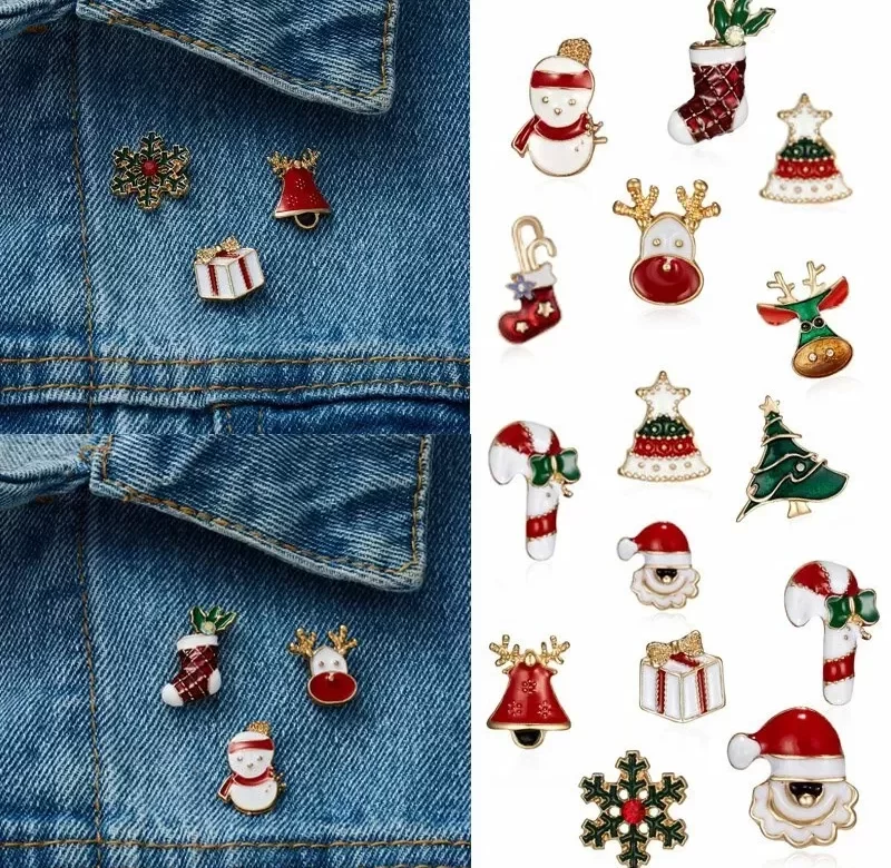 Vánoční sada broží s motivy svátků | vánoční dárek, ozdoba