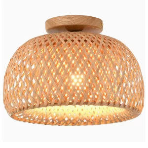Bambusová ručně pletená stropní lampa | LED osvětlení