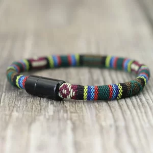 Boho magnetický náramek pro páry | ručně pletený náramek, unisex šperk