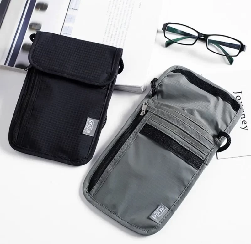 Cestovní bezpečnostní peněženka na krk | cestovní peněženka, pouzdro na pas