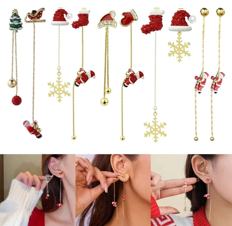 2 ks Vánoční asymetrické náušnice | dámské ozdoby
