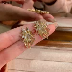 Elegantní květinové zirkonové náušnice | módní šperky 2 ks