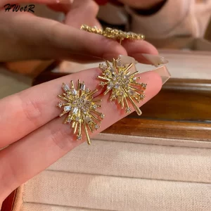 Elegantní květinové zirkonové náušnice | módní šperky 2 ks