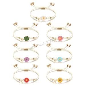 Náramek s květinou přátelství nastavitelný | dámský náramek, párový náramek