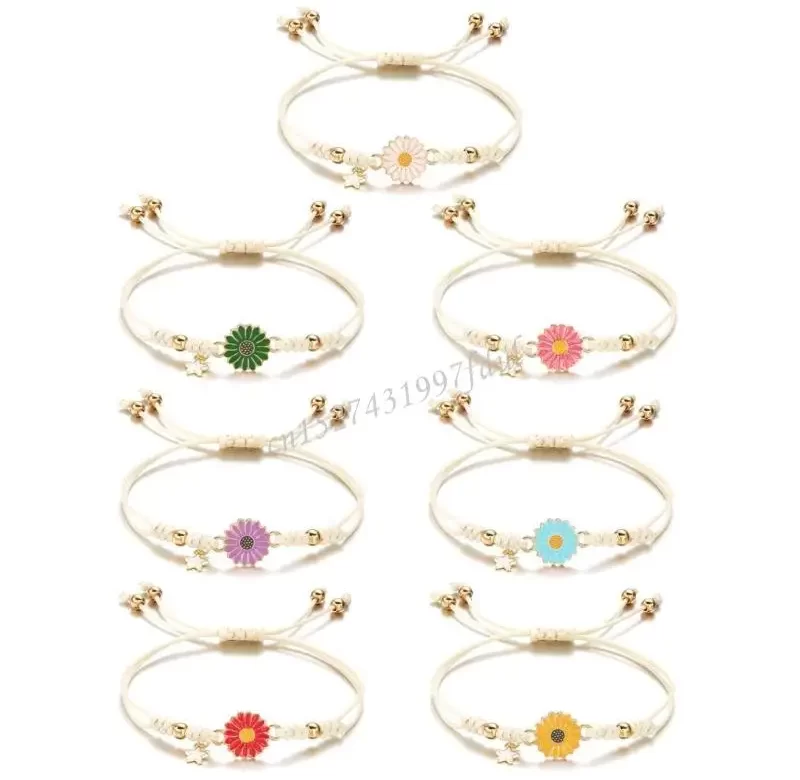 Náramek s květinou přátelství nastavitelný | dámský náramek, párový náramek