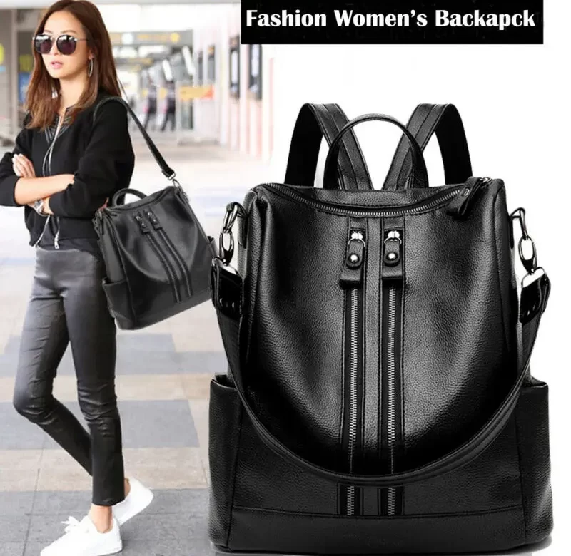 Elegantní dámský školní batoh z koženky | dámský batoh, školní batoh