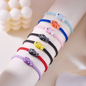 Náramek s keramickou rybkou štěstí | barevný náramek, dámský náramek