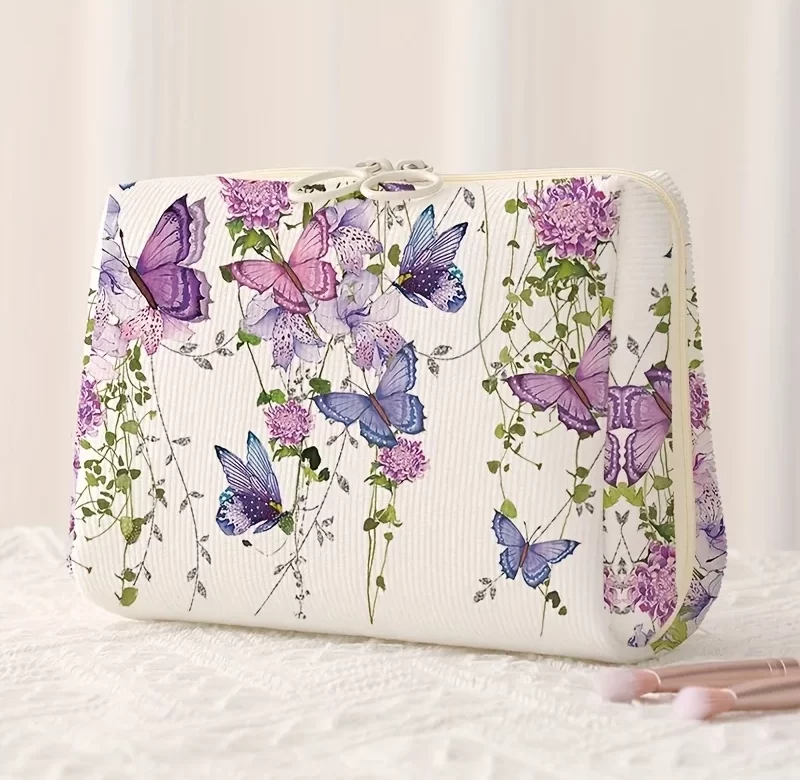 Stylová a roztomilá motýlí kosmetická taška | kosmetická kabelka, látkový organizér