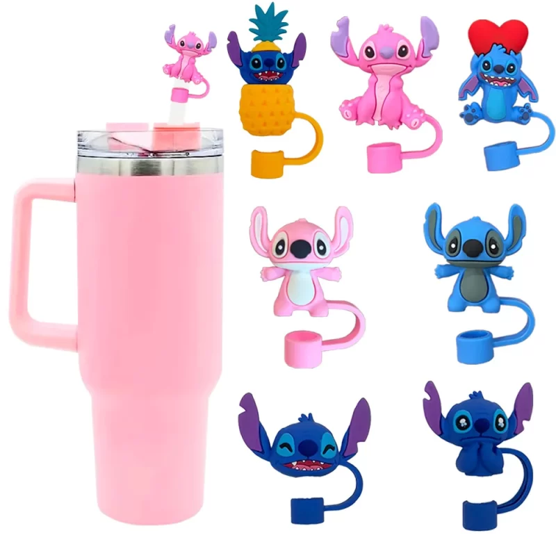 Silikonové víčko Stitch na brčko | víčko, párty dekorace