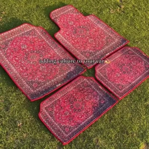 Boho koberec s retro vzorem do auta | podlahová rohož, měkký koberec