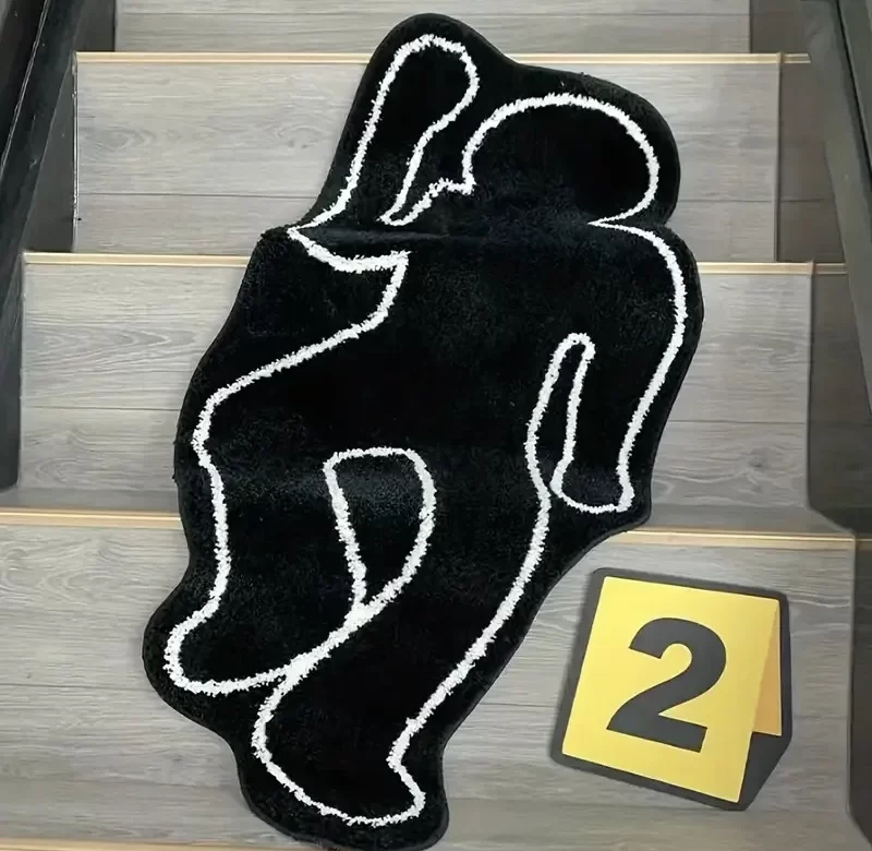 Vtipný měkký koberec “místo činu” s vysokou savostí | koupelnový koberec, protiskluzová rohož