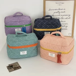 Kostkovaná cestovní kosmetická taštička | kosmetická taštička, cestovní taška