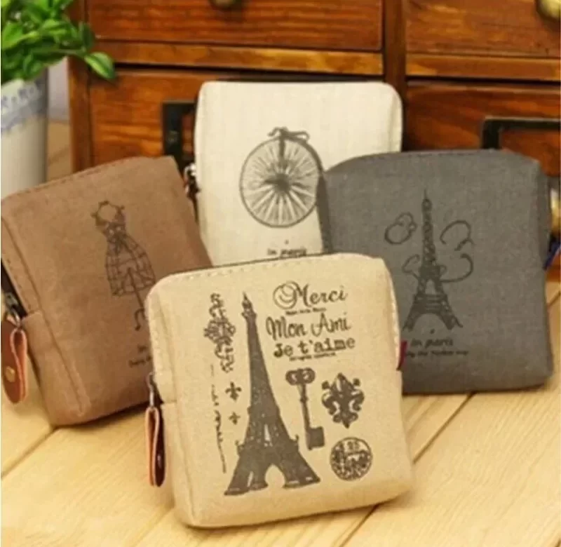 Vintage peněženka s motivem Paříže | malá peněženka, retro styl