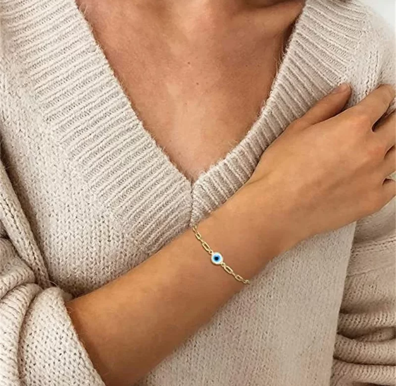 Náramek s modrým okem pro štěstí | ochranný náramek, unisex šperk