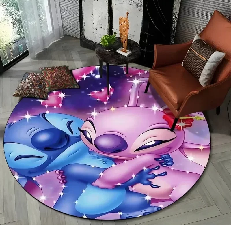 Dětský kulatý koberec se Stitch 3D motivem | koberec, podložka