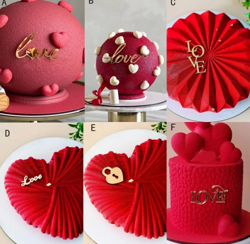 Zlatý zápich srdce na dort 10 ks | dekorace, zápichy