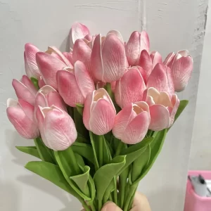 Umělé tulipány do vázy růžové | umělé květiny, bytová dekorace