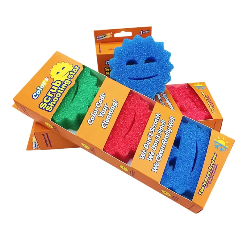 3ks houbiček na nádobí mix barev | kuchyňská houbička, čistící potřeby
