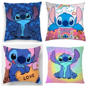 Roztomilý polštářek stitch 45×45 cm | dekorativní polštář, polštář pro děti