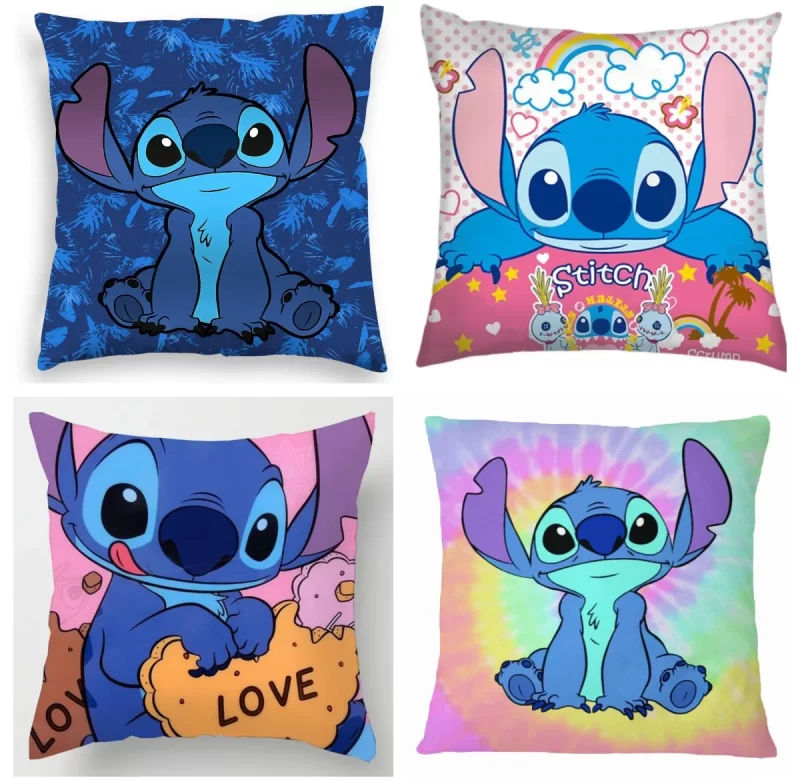 Roztomilý polštářek stitch 45×45 cm | dekorativní polštář, polštář pro děti