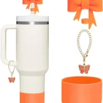 Oranžová mašle - 3 ks