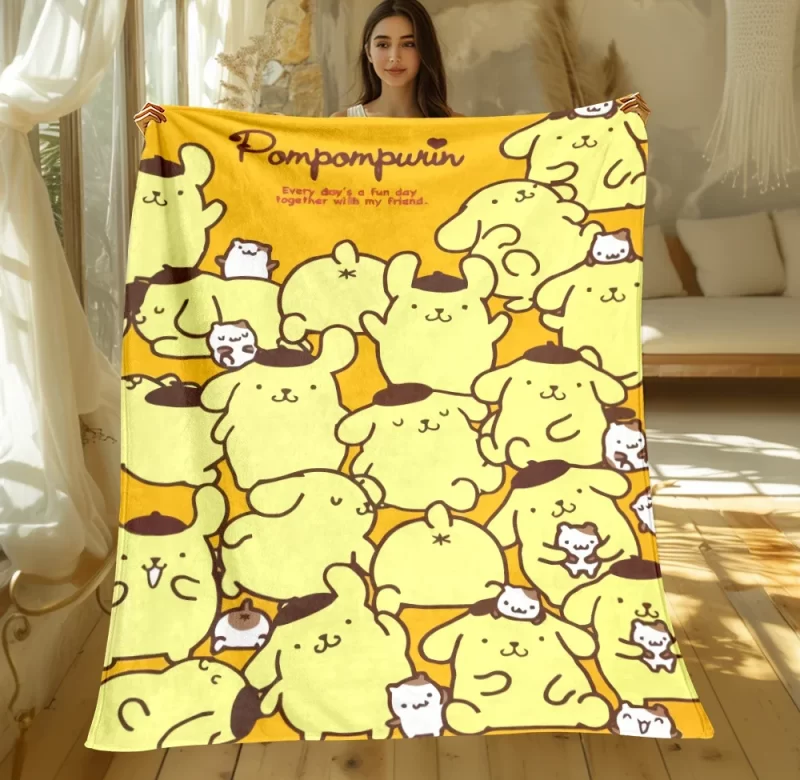 Pom pom purin deka flísová anime | dětská přikrývka, cestovní deka