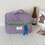 Klasická kostkovaná kosmetická taštička [fialová]