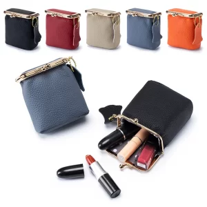 Kožená taštička na klíče s rtěnkou | kožené pouzdro, kosmetická taštička