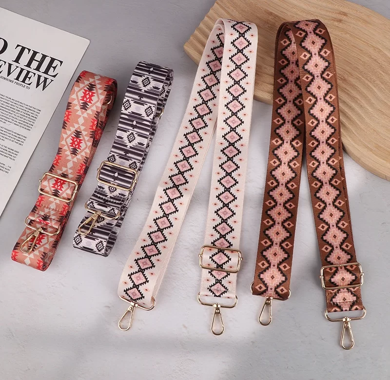 Nastavitelný květinový ramenní popruh vintage stylu | popruh, módní doplněk