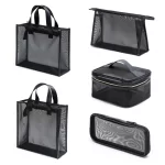 Kosmetická transparentní taštička s černým zipem | kosmetická taška, cestovní organizér