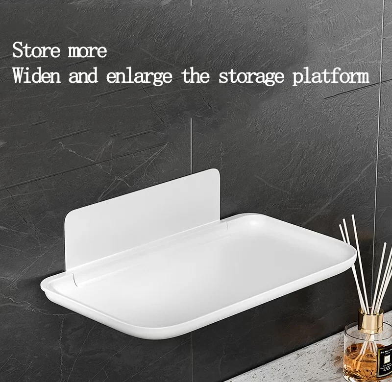 Skládací nástěnná police bez vrtání | úložná police, koupelnová police