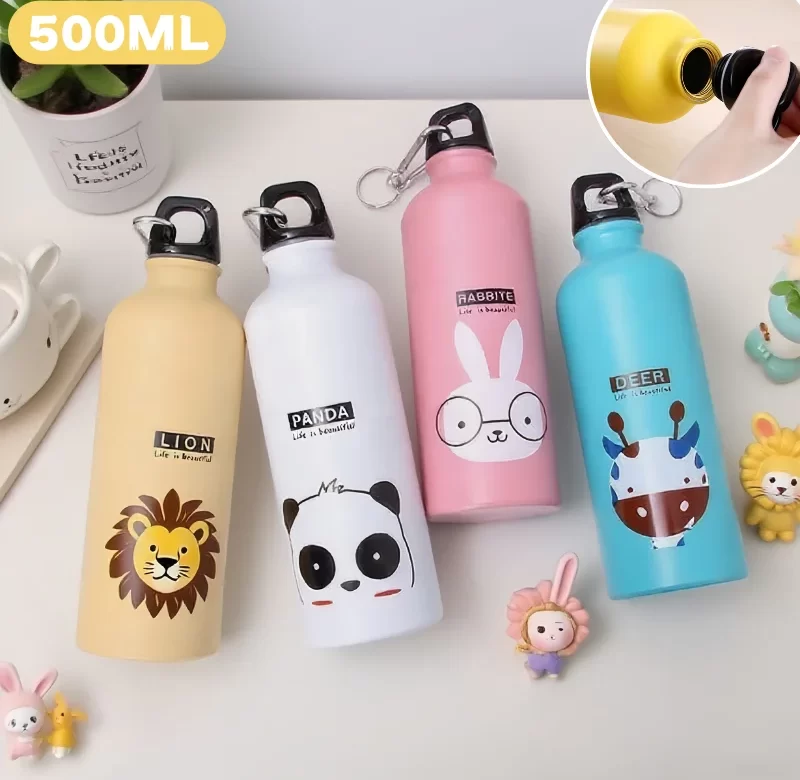 Hliníková sportovní láhev s roztomilým motivem | sportovní láhev, láhev na vodu