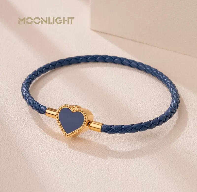 Náramek se srdcem z kůže | dámský náramek, svatební šperk