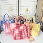 Plátěná kostkovaná taška přes rameno | dámská taška, malá kabelka