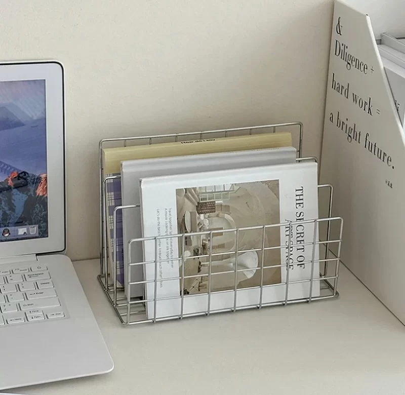 Stolní drátěný organizér na dokumenty | úložný regál, stolní organizér