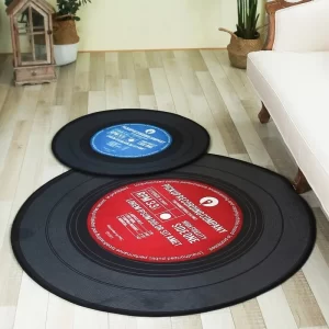 Kulatý koberec s hudebním motivem do bytu | koberec, podložka