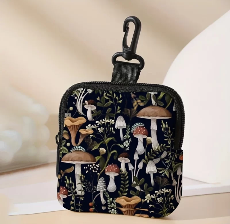 Houbičková mincovní peněženka s potiskem | peněženka, úložná taštička