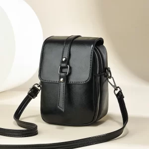 Dámská kožená crossbody kabelka flap | malá kabelka, ramenní taška
