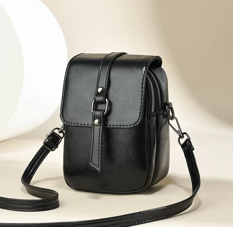 Dámská kožená crossbody kabelka flap | malá kabelka, ramenní taška