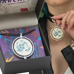 Modrá růže jinx otočný přívěsek | přívěsek náhrdelník