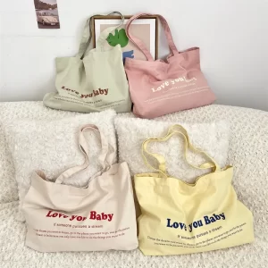 Plátěná taška s nápisem přes rameno | taška shopper, nákupní taška