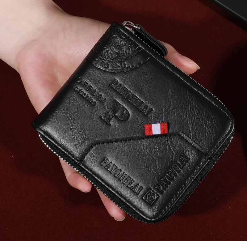 Pánská peněženka se zipem na karty | pánská peněženka, kožená peněženka