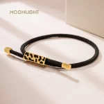 Černý leopardí náramek s nastavitelným páskem | dámský náramek, módní doplněk