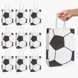 10 ks Papírové dárkovéí tašky s fotbalovým motivem | dárkové sáčky, párty doplňky