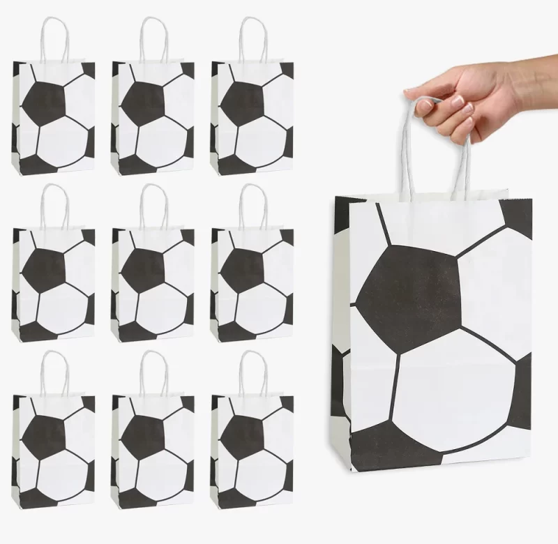10 ks Papírové dárkovéí tašky s fotbalovým motivem | dárkové sáčky, párty doplňky