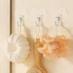 Samolepicí háčky ve tvaru srdce průhledné | nástěnný háček, koupelnový háček