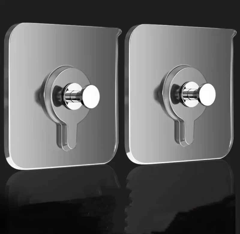 Silný transparentní háček na zeď bez vrtání | nástěnný držák, nalepovací háček