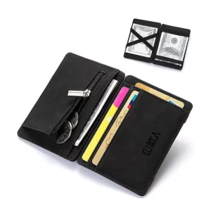 Ultra tenká mini peněženka na zip | pánská peněženka, koženková peněženka