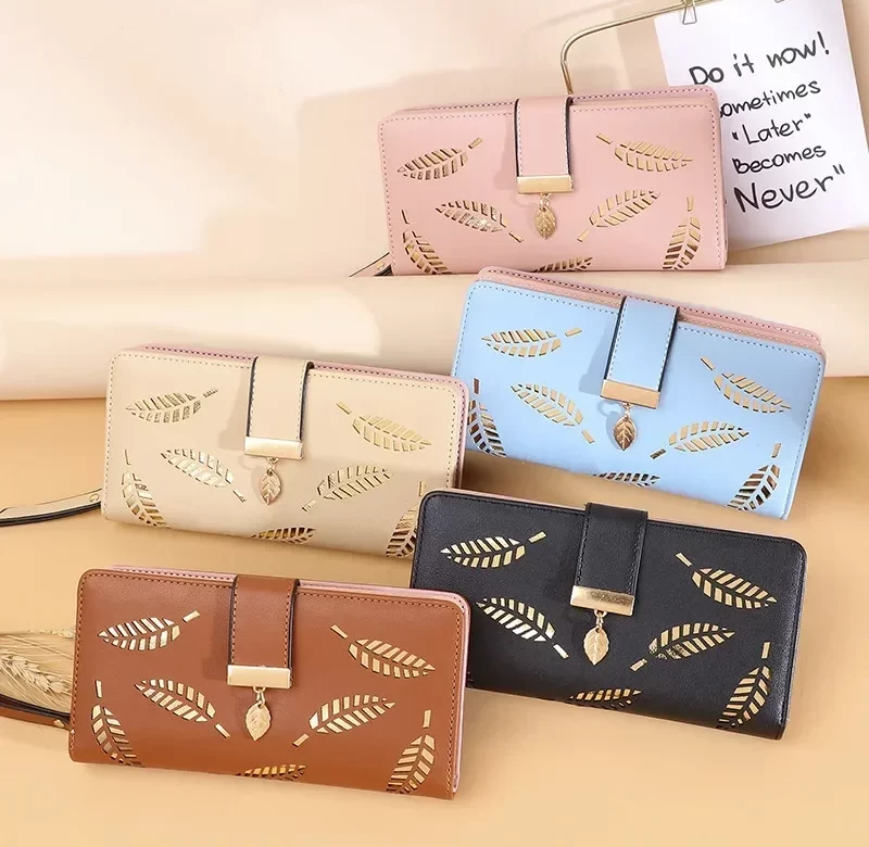 Dlouhá elegantní dámská peněženka listová | dámská peněženka, koženková peněženka