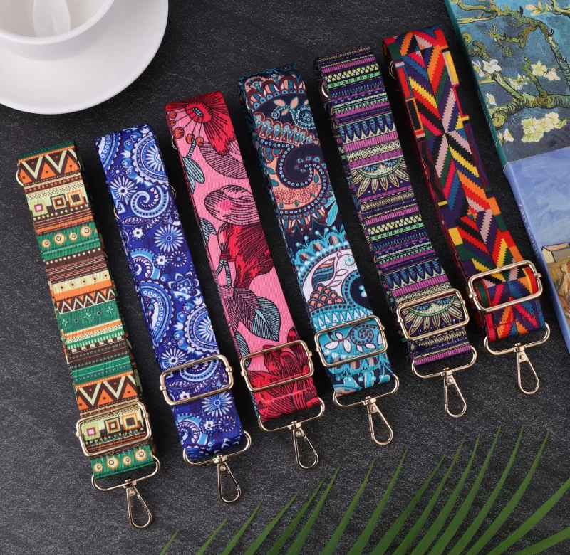 Květinový barevný popruh na kabelku | popruh, módní doplněk